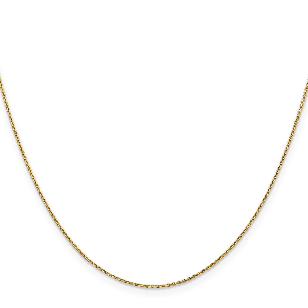 14K 20 inch .9mm Diamond-cut Round Open Link Cable with Lobster Clasp Chain (PEN326-20)