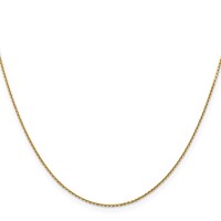 14K.9mm Yellow Gold Diamond-cut Round Open Link Cable Chain with Lobster Clasp, 16" view 2