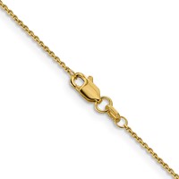 14K.9mm Yellow Gold Diamond-cut Round Open Link Cable Chain with Lobster Clasp, 16" view 3