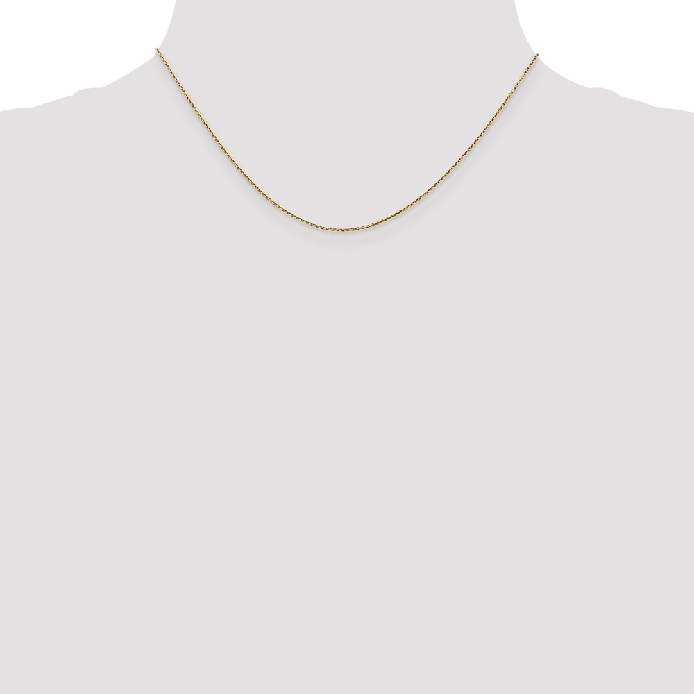 14K 16 inch .9mm Diamond-cut Round Open Link Cable with Lobster Clasp Chain (PEN326-16)