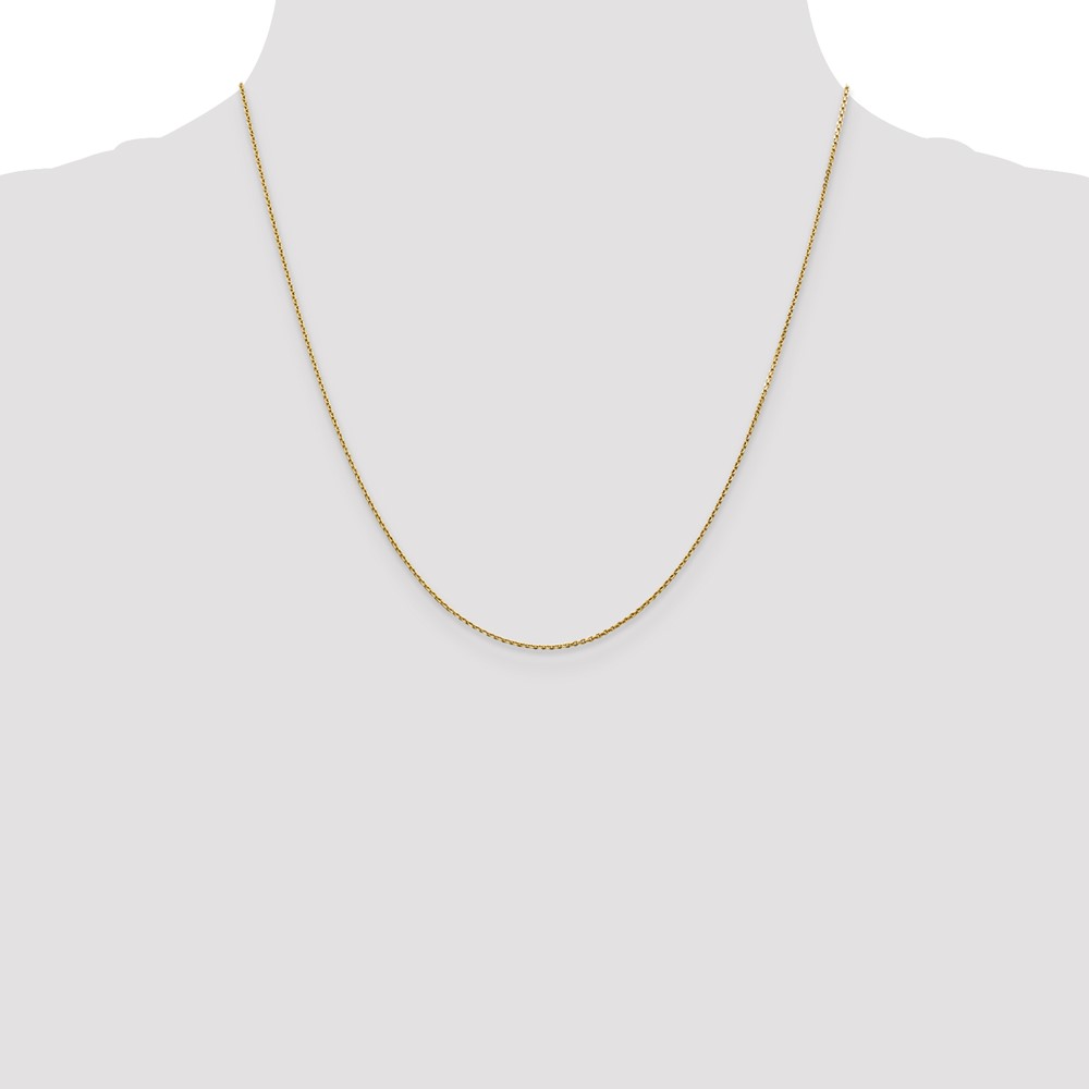 14K 20 inch .9mm Diamond-cut Round Open Link Cable with Lobster Clasp Chain (PEN326-20)
