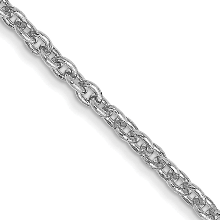 14K White Gold 24 inch 1.4mm Forzantine Cable with Lobster Clasp Chain (PEN327-24)