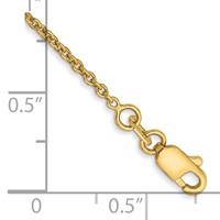 14K 1.4mm Yellow Gold Forzantine Cable Anklet with Lobster Clasp, 9" view 2