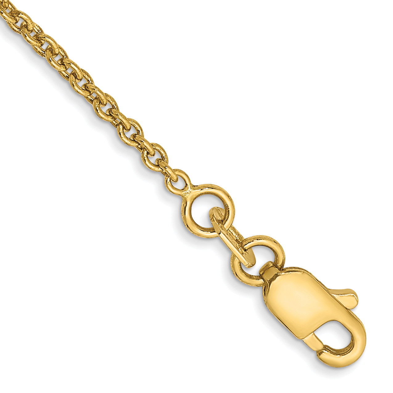 14K 9 inch 1.4mm Forzantine Cable with Lobster Clasp Anklet (PEN328-9)