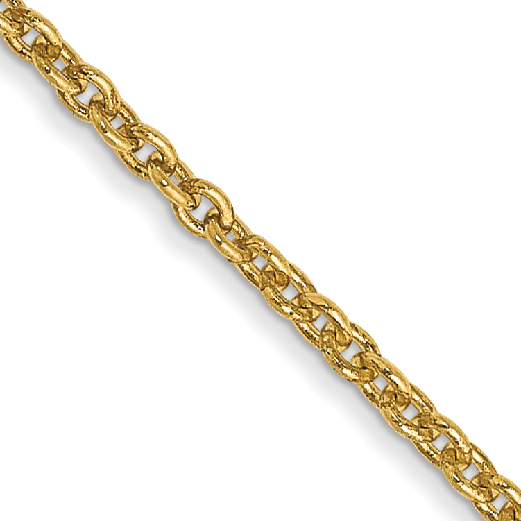 14K 18 inch 1.4mm Forzantine Cable with Lobster Clasp Chain (PEN328-18)