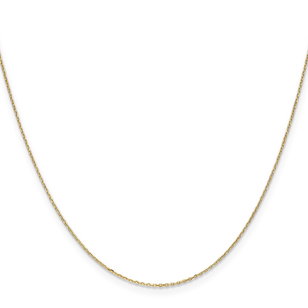 14K 14 inch .8mm Diamond-cut Cable with Spring Ring Clasp Chain (PEN41-14)