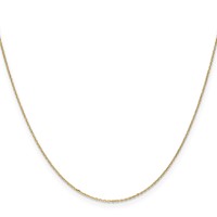 14K.8mm Yellow Gold Diamond-cut Cable Chain with Spring Ring Clasp, 14" view 2