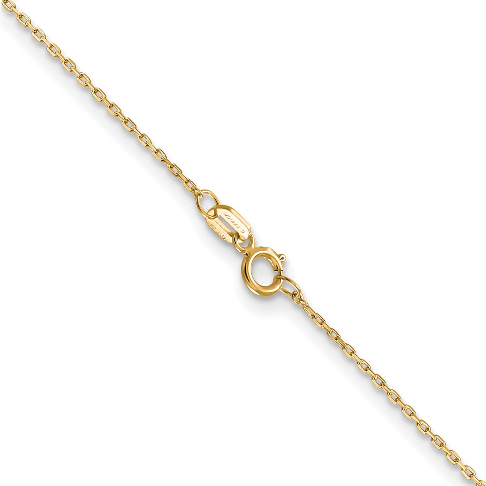 14K 14 inch .8mm Diamond-cut Cable with Spring Ring Clasp Chain (PEN41-14)