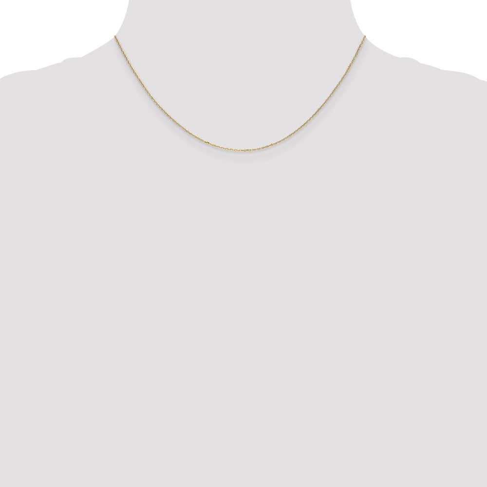 14K 16 inch .8mm Diamond-cut Cable with Spring Ring Clasp Chain (PEN41-16)