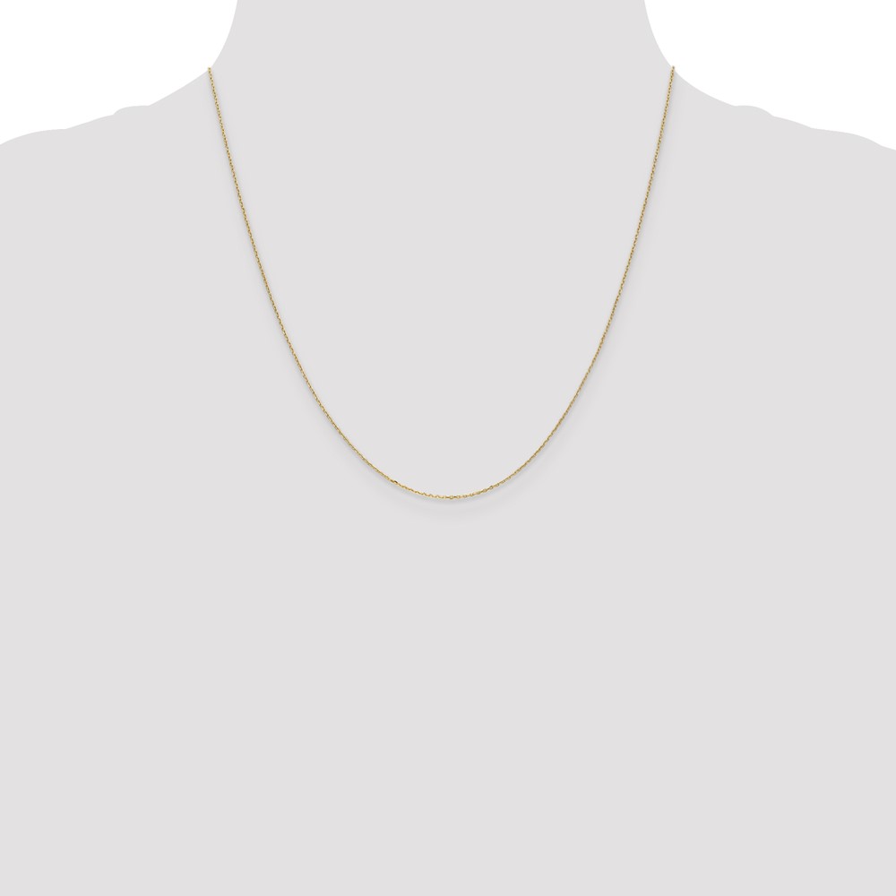 14K 20 inch .8mm Diamond-cut Cable with Spring Ring Clasp Chain (PEN41-20)