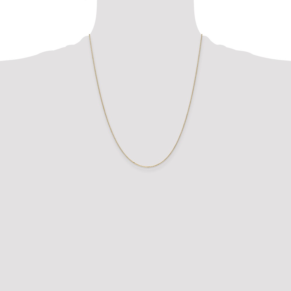 14K 22 inch .8mm Diamond-cut Cable with Spring Ring Clasp Chain (PEN41-22)
