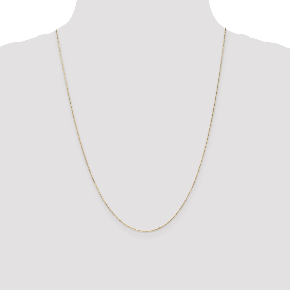 14K 24 inch .8mm Diamond-cut Cable with Spring Ring Clasp Chain (PEN41-24)