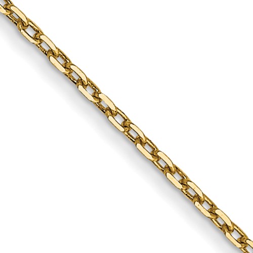14K 22 inch .8mm Diamond-cut Cable with Spring Ring Clasp Chain