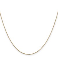14K.8mm Yellow Gold Diamond-cut Cable Chain with Lobster Clasp, 14" view 2