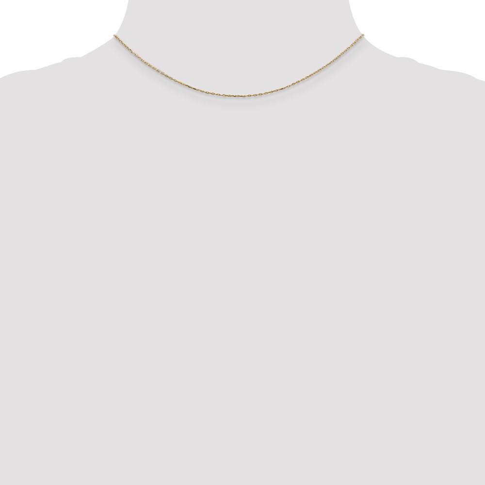 14K 14 inch .8mm Diamond-cut Cable with Lobster Clasp Chain (PEN41L-14)