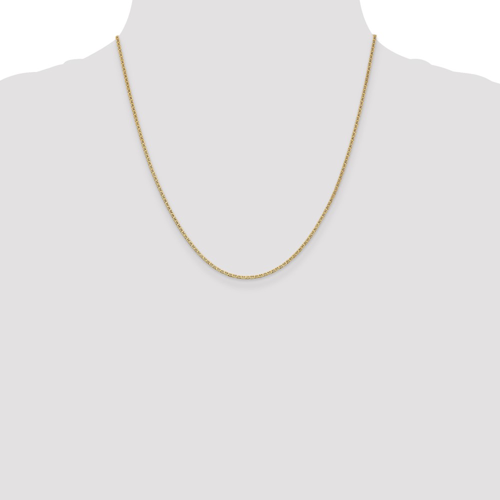 14K 20 inch 1.5mm Lightweight Flat Anchor Link with Lobster Clasp Pendant Chain (PEN50-20)