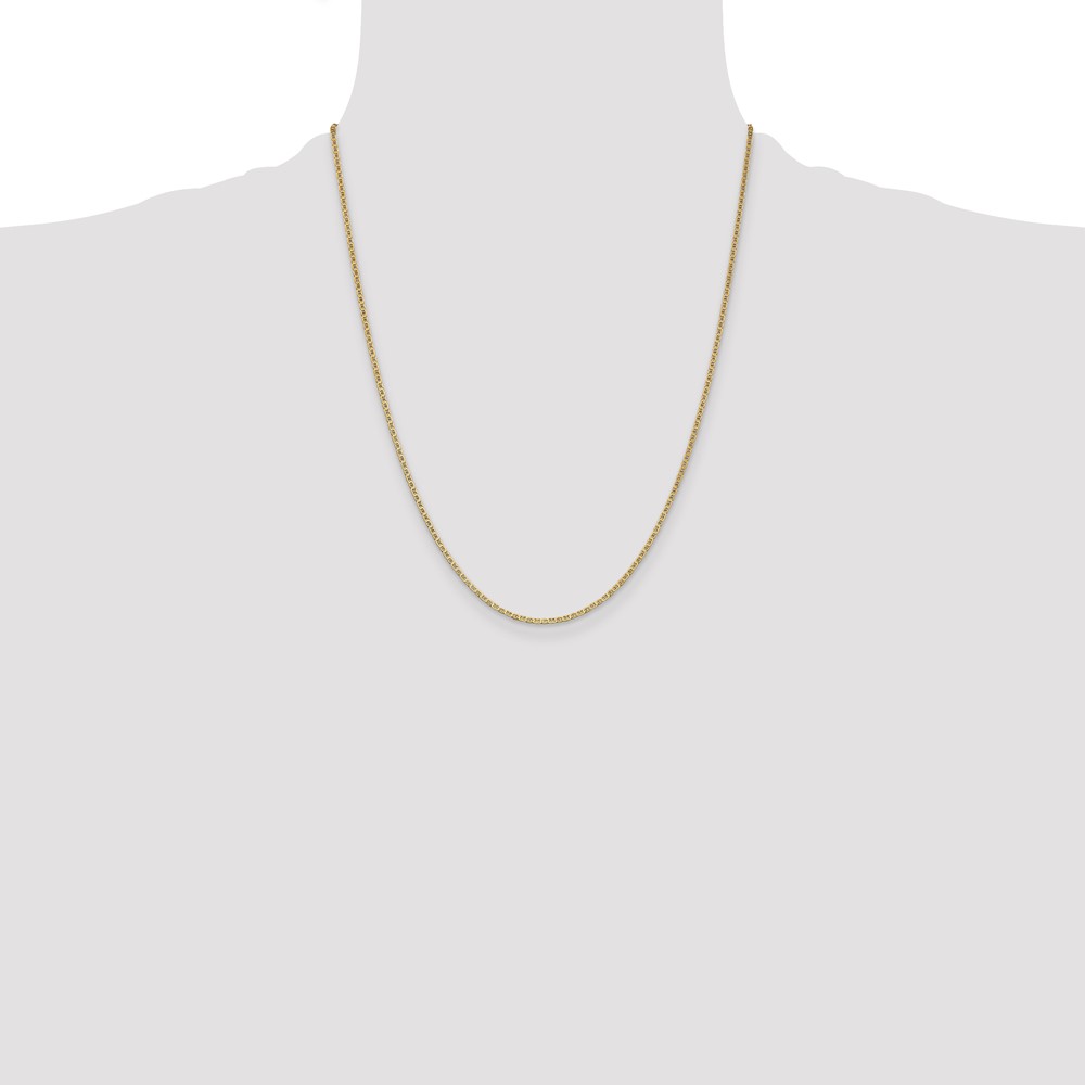 14K 22 inch 1.5mm Lightweight Flat Anchor Link with Lobster Clasp Pendant Chain (PEN50-22)