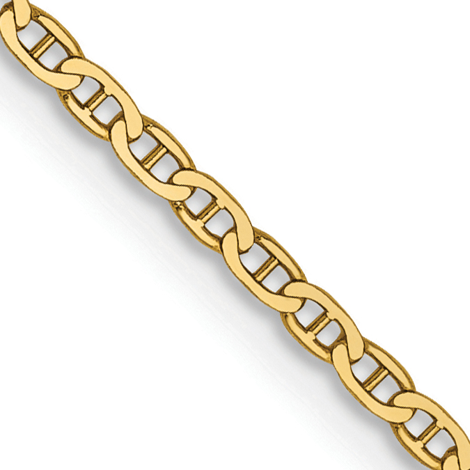 14K 24 inch 1.5mm Lightweight Flat Anchor Link with Lobster Clasp Pendant Chain (PEN50-24)