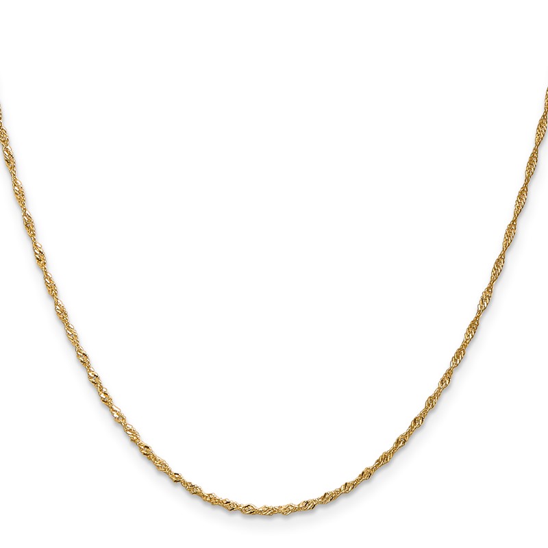 14K 22 inch 1.40mm Singapore with Spring Ring Clasp Chain