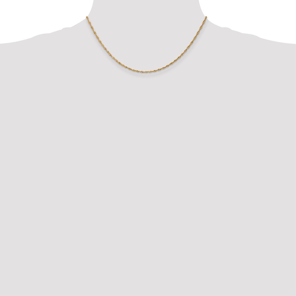 14K 16 inch 1.40mm Singapore with Spring Ring Clasp Chain (PEN52-16)