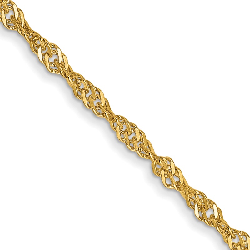14K 22 inch 1.40mm Singapore with Spring Ring Clasp Chain