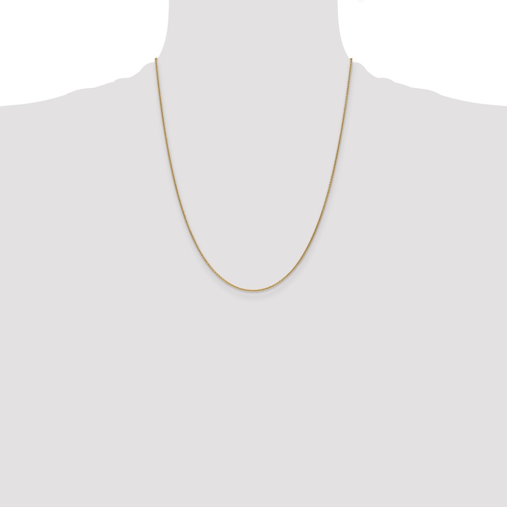 14K 22 inch 1mm Round Open Link Cable with Lobster Clasp Chain (PEN53-22)