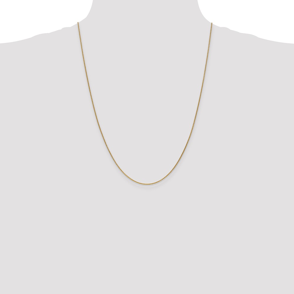 14K 24 inch 1mm Round Open Link Cable with Lobster Clasp Chain (PEN53-24)