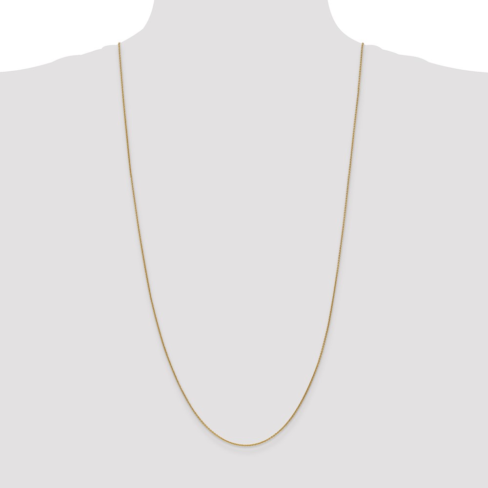 14K 30 inch 1mm Round Open Link Cable with Lobster Clasp Chain (PEN53-30)