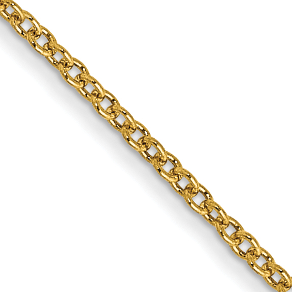 14K 18 inch 1mm Round Open Link Cable with Lobster Clasp Chain (PEN53-18)