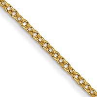14K 1mm Yellow Gold Round Open Link Cable Chain with Lobster Clasp - 14in view 1