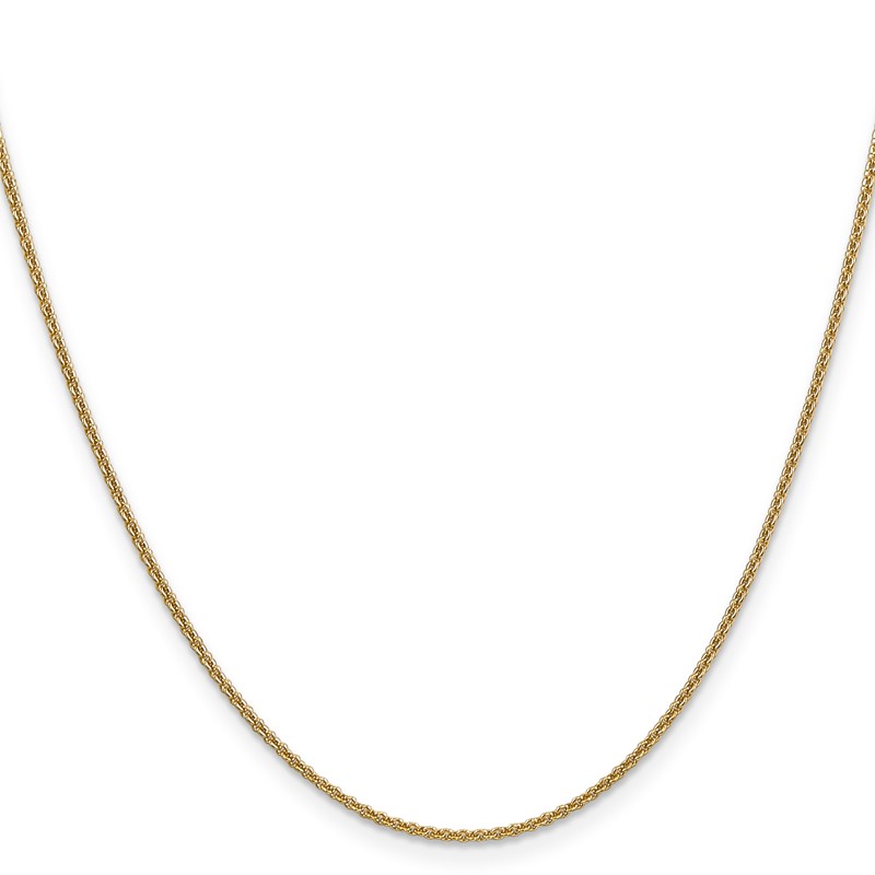 14K 22 inch 1.4mm Round Open Link Cable with Lobster Clasp Chain