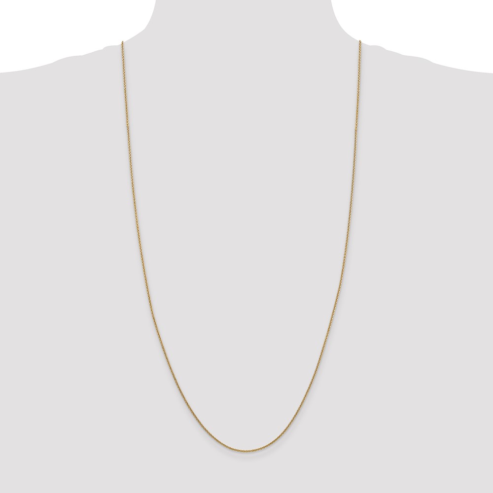 14K 30 inch 1.4mm Round Open Link Cable with Lobster Clasp Chain (PEN54-30)