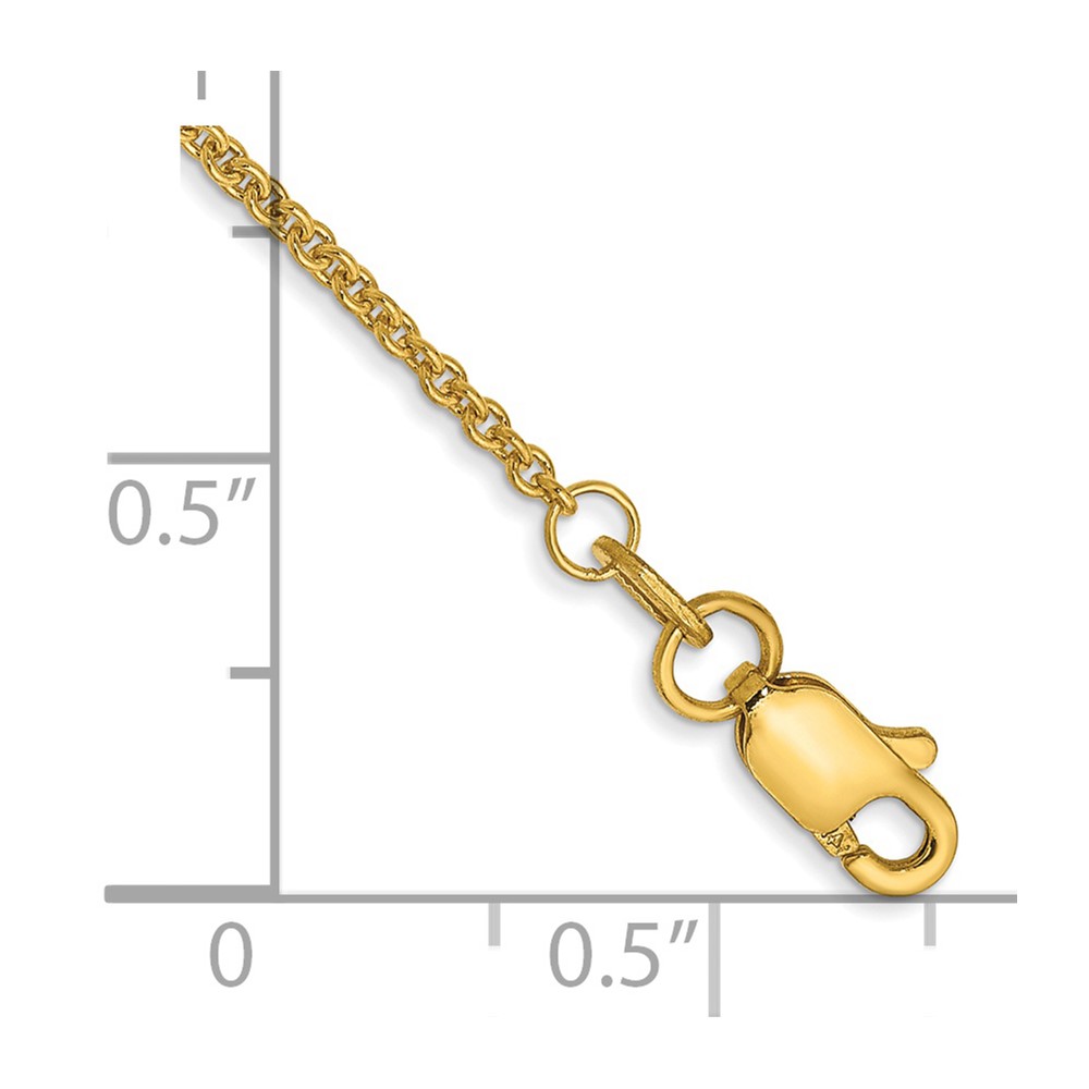 14K 9 inch 1.4mm Round Open Link Cable with Lobster Clasp Anklet (PEN54-9)