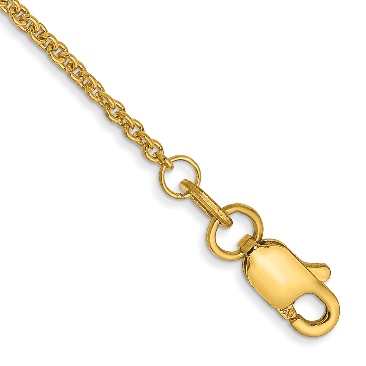 14K 9 inch 1.4mm Round Open Link Cable with Lobster Clasp Anklet (PEN54-9)