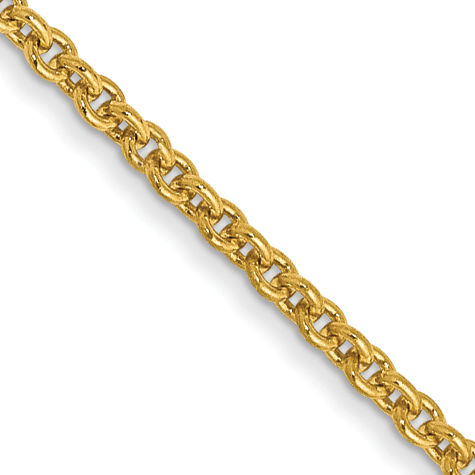 14K 20 inch 1.4mm Round Open Link Cable with Lobster Clasp Chain (PEN54-20)