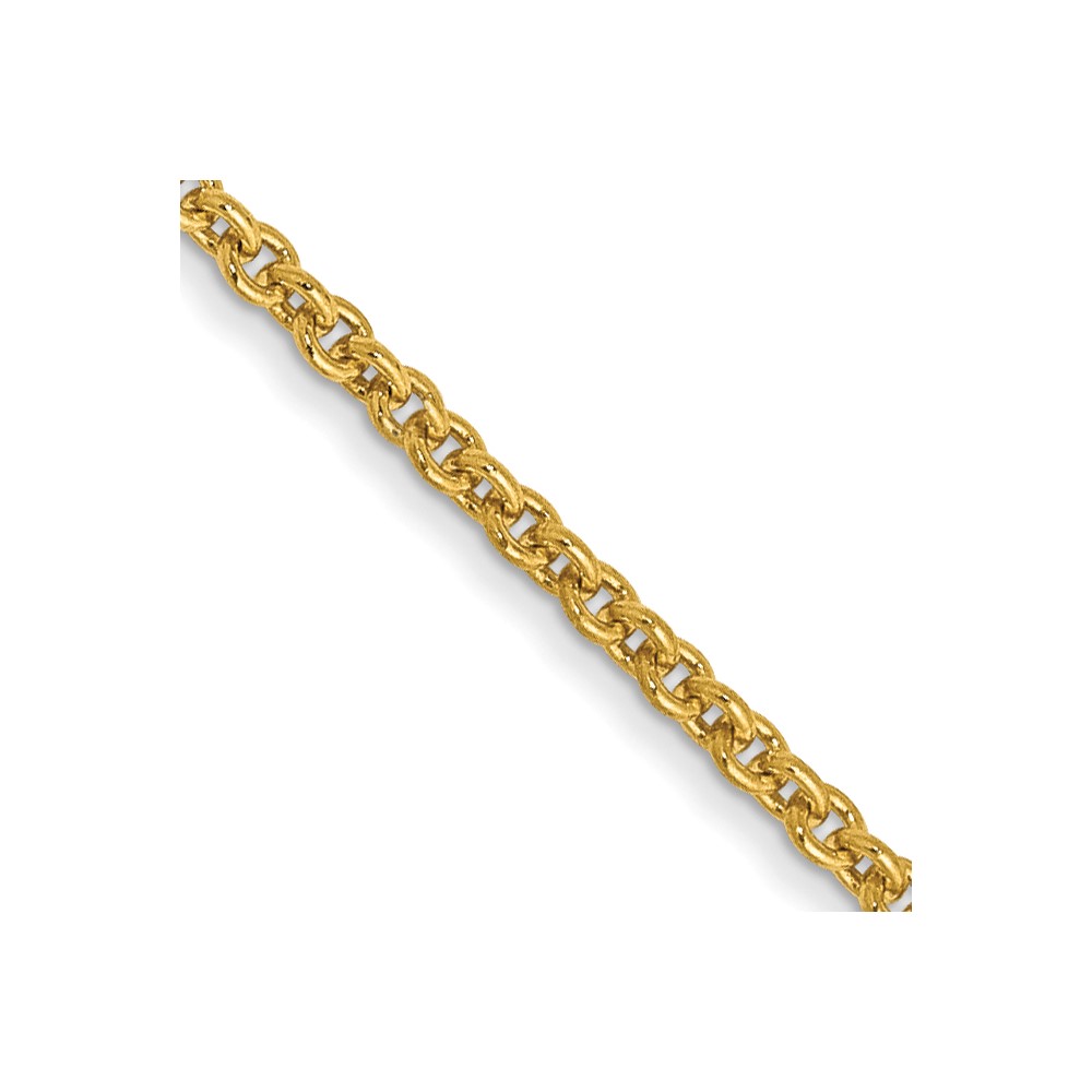 14K 20 inch 1.4mm Round Open Link Cable with Lobster Clasp Chain (PEN54-20)