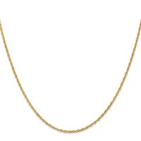14K Yellow Gold 1.3 Heavy Baby Rope Chain with Lobster Clasp, 16" view 2