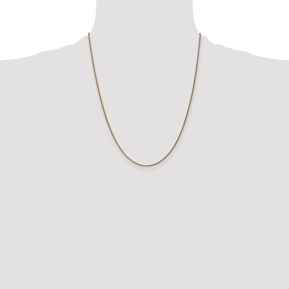 14K 22 inch 1.25mm Diamond-cut Spiga with Lobster Clasp Chain (PEN62-22)