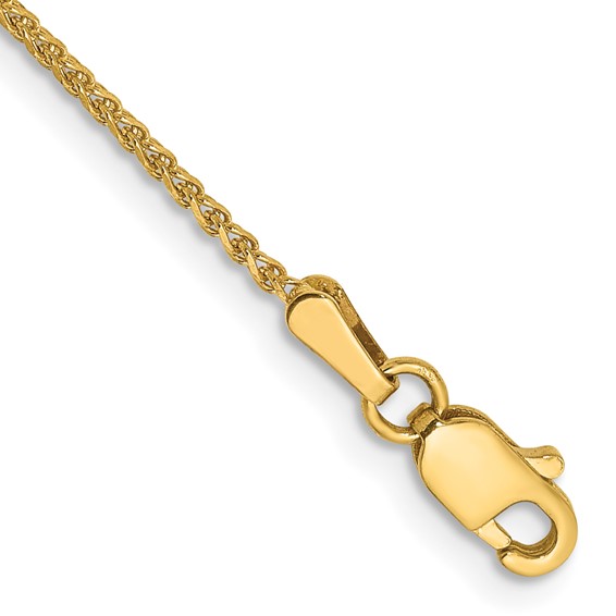 14K 1.25mm Diamond-cut Spiga with Lobster Clasp Chain (per inch)
