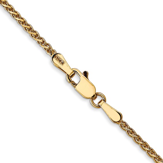 14K 1.7mm Diamond-cut Spiga with Lobster Clasp Chain (per inch)