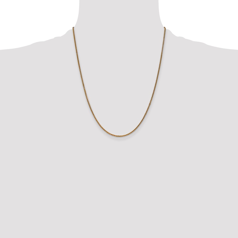 14K 22 inch 1.7mm Diamond-cut Spiga with Lobster Clasp Chain (PEN64-22)