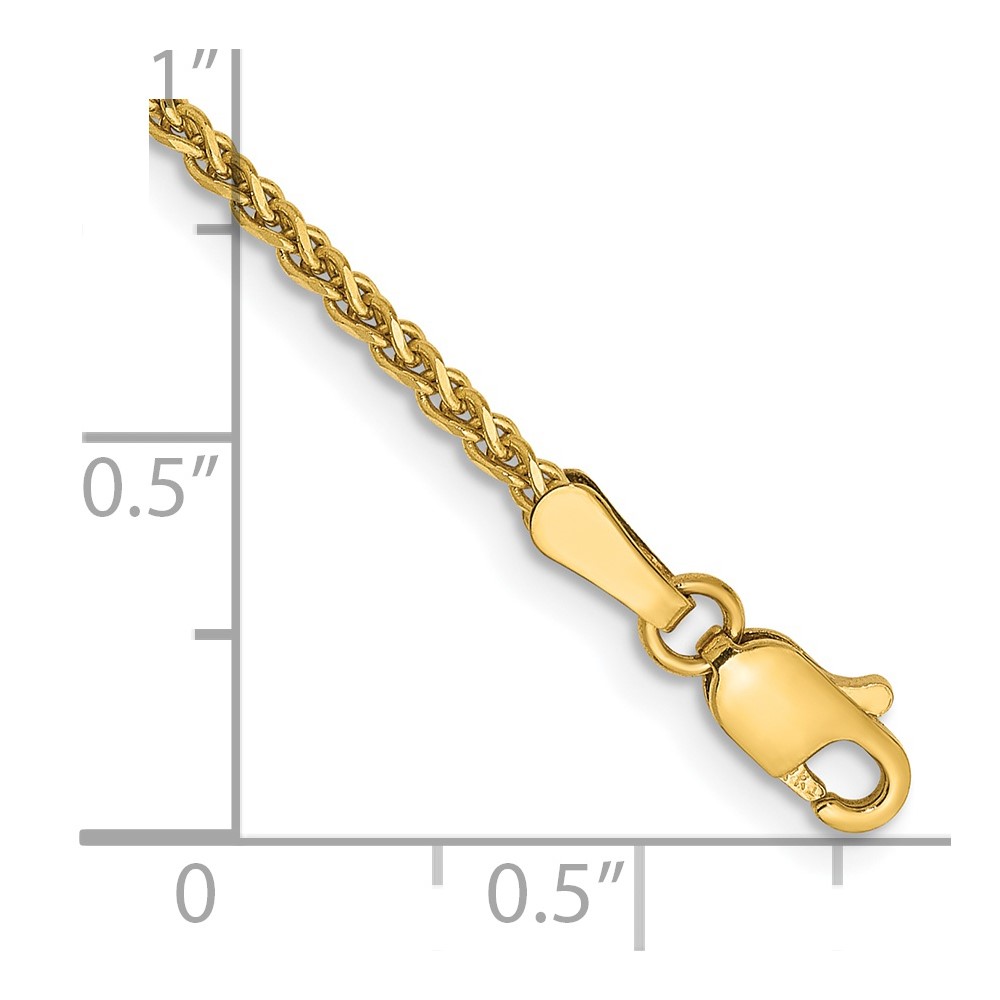 14K 7 inch 1.7mm Diamond-cut Spiga with Lobster Clasp Bracelet (PEN64-7)