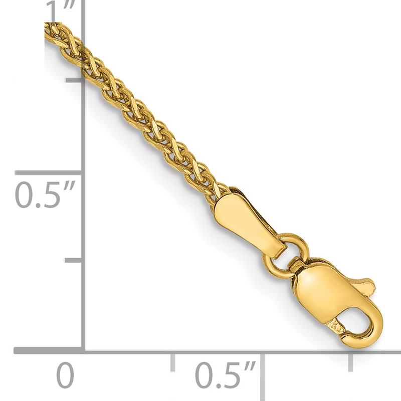 14K 8 inch 1.7mm Diamond-cut Spiga with Lobster Clasp Bracelet
