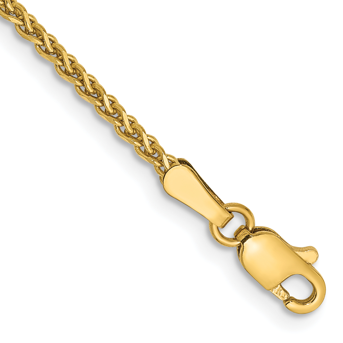 14K 7 inch 1.7mm Diamond-cut Spiga with Lobster Clasp Bracelet (PEN64-7)