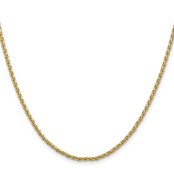 14k 2.25mm Parisian Wheat with Lobster Clasp Chain (per inch)