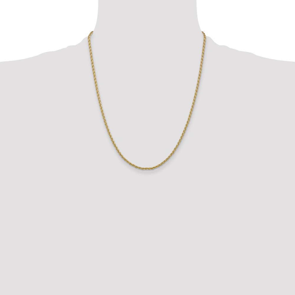 14k 22 inch 2.25mm Parisian Wheat with Lobster Clasp Chain (PEN66-22)