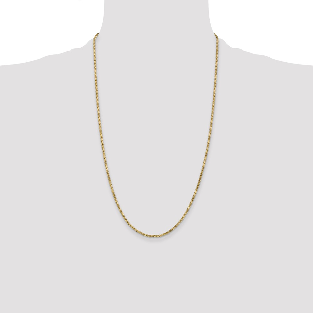 14k 26 inch 2.25mm Parisian Wheat with Lobster Clasp Chain (PEN66-26)