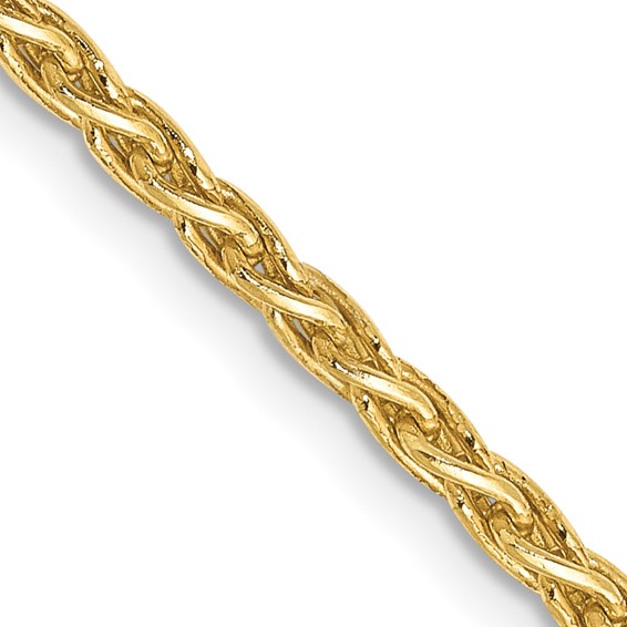 14k 2.25mm Parisian Wheat with Lobster Clasp Chain (per inch)