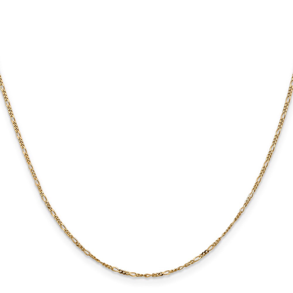 14K 13 inch 1.25mm Flat Figaro with Spring Pendant Ring Pendant Chain (PEN7-13)