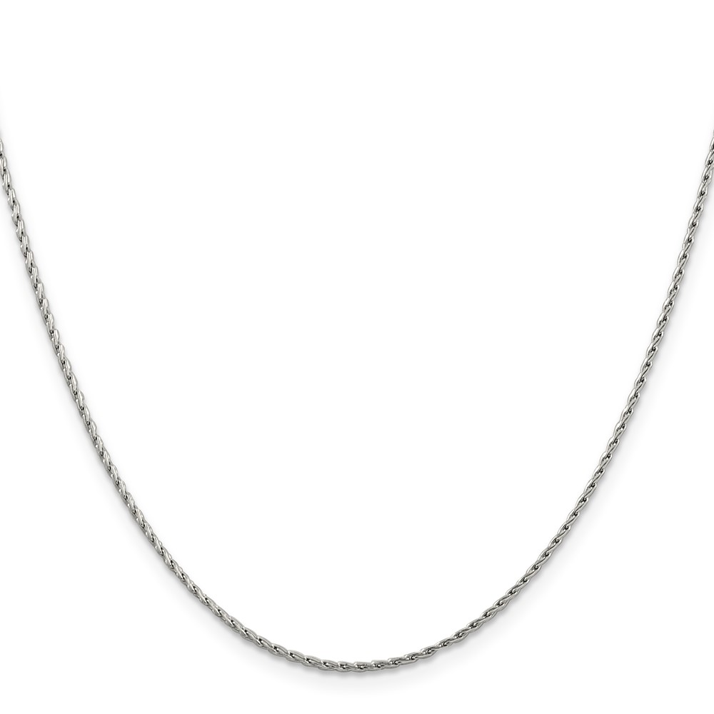 14K White Gold 16 inch 1.25mm Round Parisian Wheat with Lobster Clasp Chain (PEN70-16)